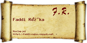 Faddi Réka névjegykártya