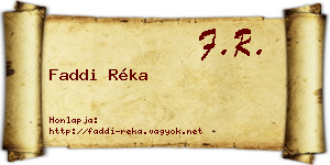 Faddi Réka névjegykártya